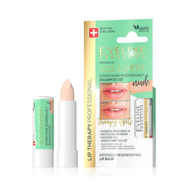 Eveline Cosmetics S.O.S. Expert intensywnie regenerujący balsam do ust Nude Tint