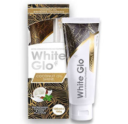 White Glo Coconut Oil Shine wybielająca pasta do zębów 120ml + szczoteczka do zębów