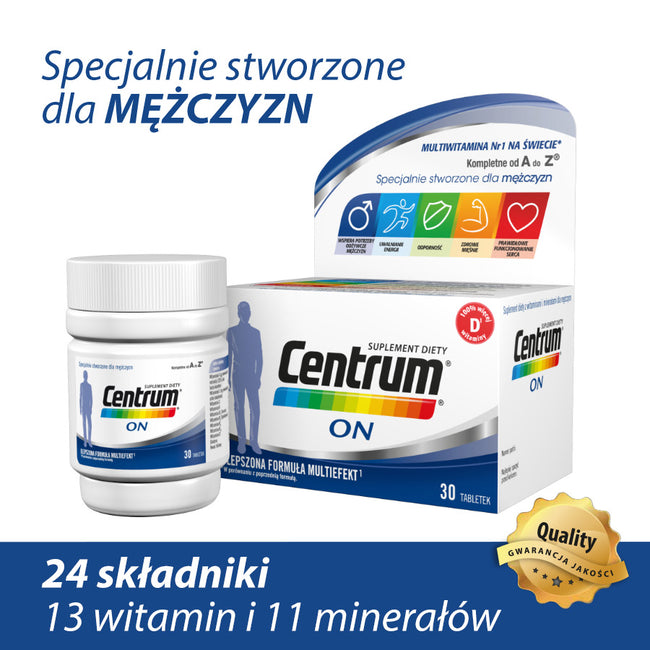 Centrum On witaminy i minerały dla mężczyzn suplement diety 30 tabletek