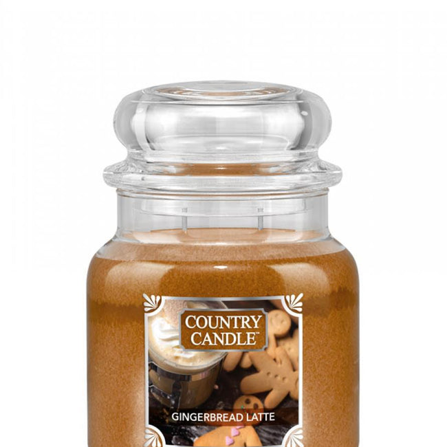 Country Candle Średnia świeca zapachowa z dwoma knotami Gingerbread Latte 453g