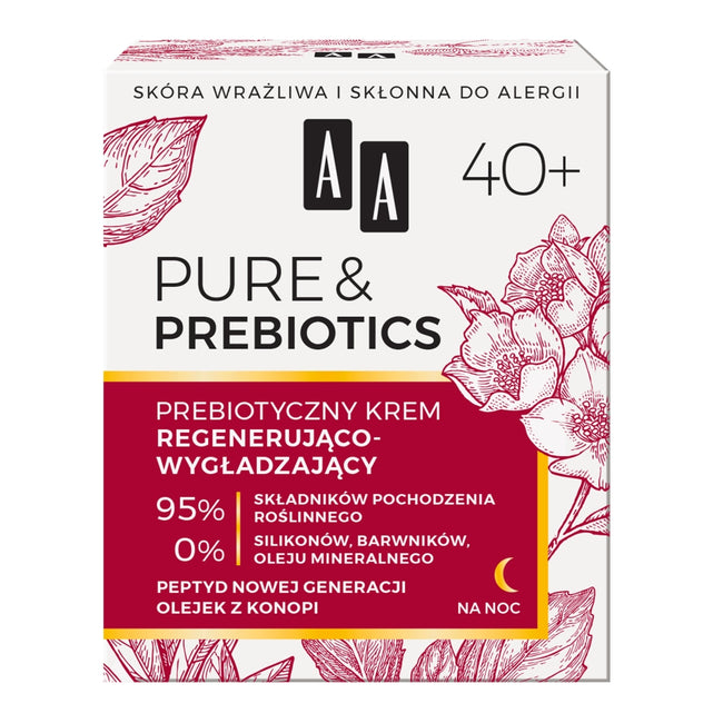 AA Pure&Prebiotics 40+ prebiotyczny krem regenerująco-wygładzający na noc 50ml