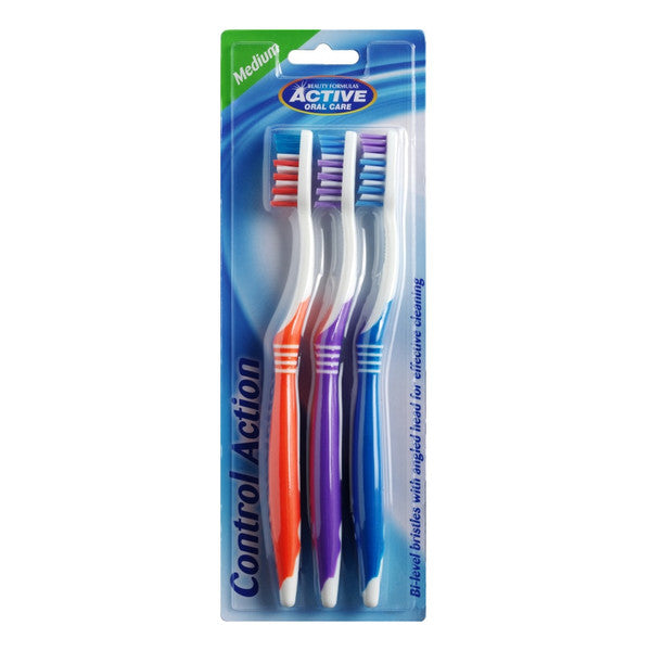 Active Oral Care Control Action szczoteczki do zębów Medium 3szt.