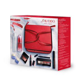 Shiseido Beauty Essentials zestaw Color Makeup 5szt + Ultimune Power Infusing Concentrate 50ml + Instant Eye and Lip Makeup Remover 125ml + Vital Perfection 2x15ml + kosmetyczka