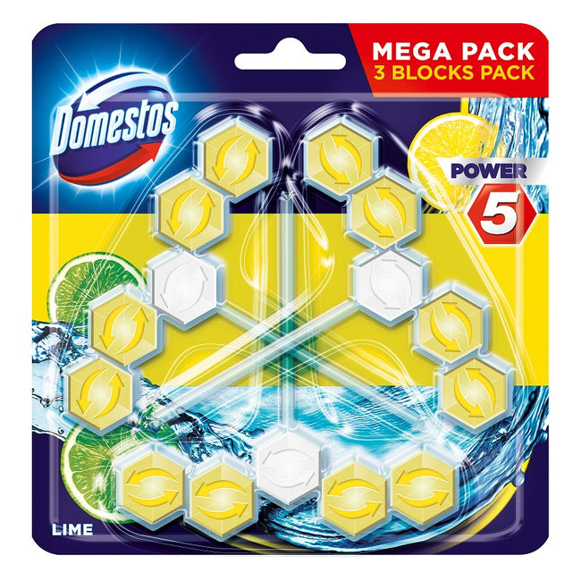 Domestos Power 5 Lime kostka toaletowa 3x55g