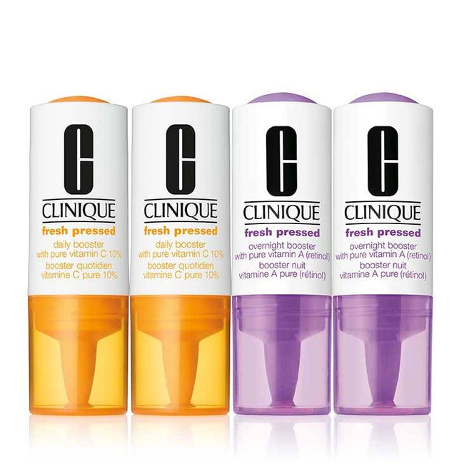Clinique Fresh Pressed Daily & Overnight Boosters serum do twarzy na dzień i noc Witamina C & Witamina A 2x8.5ml & 2x6ml