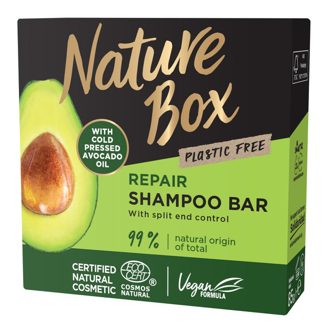 Nature Box Avocado Oil regenerujący szampon do włosów w kostce z olejem awokado 85g