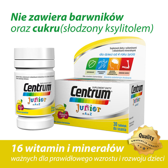 Centrum od A do Z witaminy dla dzieci od 4. roku życia suplement diety 30 tabletek do ssania