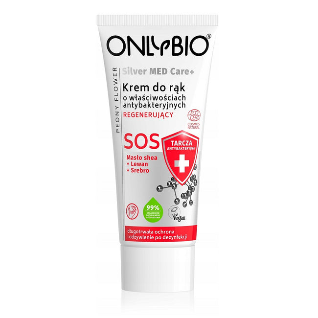 OnlyBio Silver Med Care+ SOS regenerujący krem do rąk o właściwościach antybakteryjnych 50ml