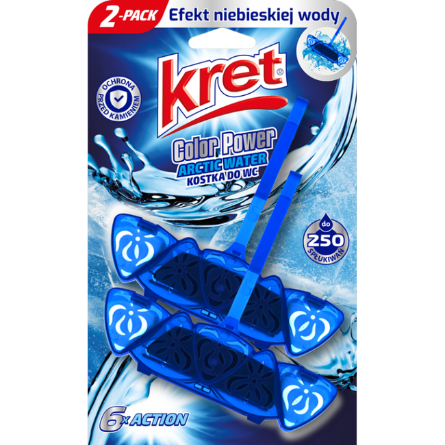 Kret Color Power zawieszka do WC barwiąca wodę DUO ARCTIC 2x40g