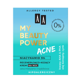 AA My Beauty Power Acne regenerująco-kojący krem na noc 50ml