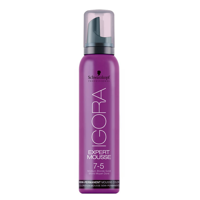 Schwarzkopf Professional Igora Expert Mousse koloryzująca pianka do włosów 7-5 Średni Złoty Blond 100ml