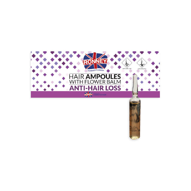 Ronney Hair Ampoules Anti-Hair Loss ampułki z balsamem kwiatowym zapobiegające wypadaniu włosów 12x10ml