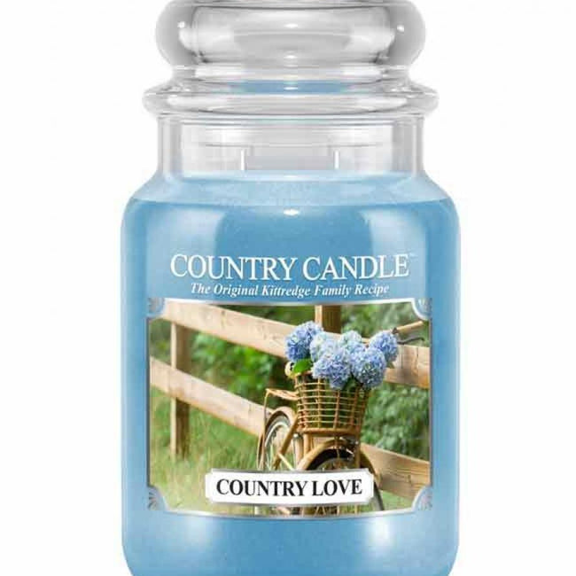 Country Candle Duża świeca zapachowa z dwoma knotami Country Love 652g