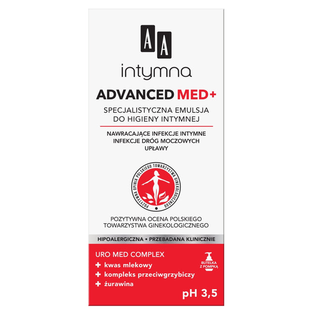 AA Intymna Advanced Med+ specjalistyczna emulsja do higieny intymnej pH 3.5 300ml