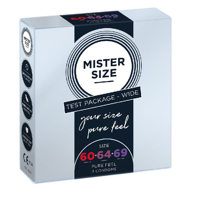 Mister Size Condoms prezerwatywy dopasowane do rozmiaru 60mm 64mm 69mm 3szt.