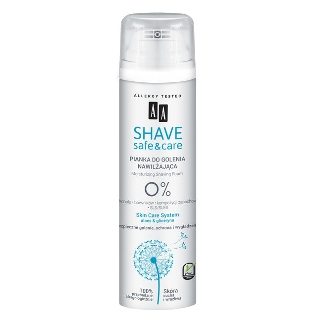 AA Shave Safe&Care nawilżająca pianka do golenia Aloes & Gliceryna 250ml