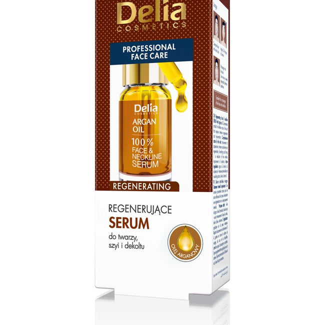 Delia Professional Face Care regenerujące serum do twarzy szyi i dekoltu Olej Arganowy 10ml