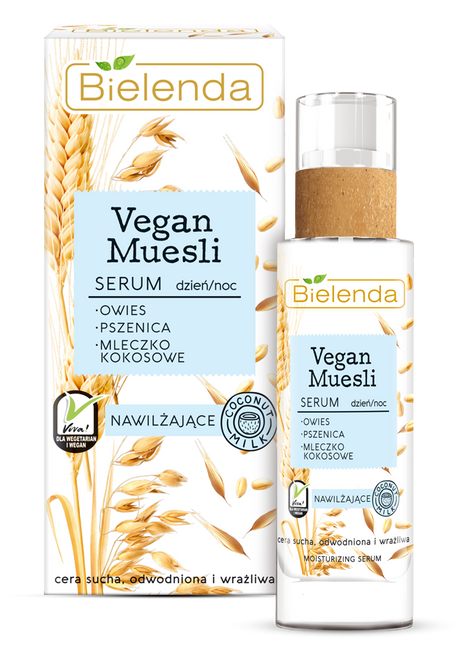 Bielenda Vegan Muesli Moisturizing Serum serum nawilżające do cery suchej. odwodnionej i wrażliwej na dzień i na noc 30ml