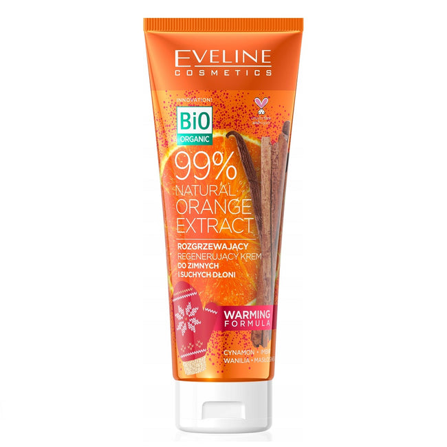 Eveline Cosmetics 99% Natural Orange Extract rozgrzewający regenerujący krem do zimnych i suchych dłoni 75ml
