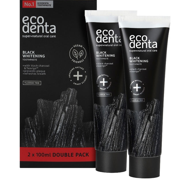 Ecodenta Black Whitening Toothpaste czarna pasta do zębów wybielająca z węglem 2x100ml