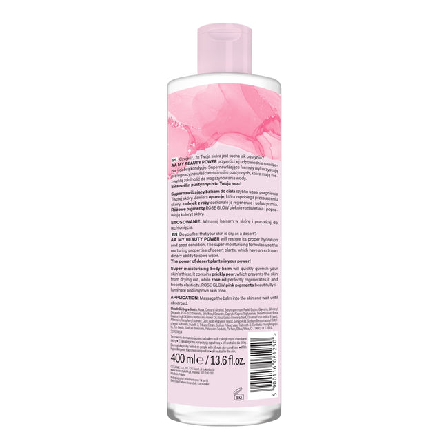 AA My Beauty Power supernawilżający balsam do ciała Opuncja + Rose Glow 400ml