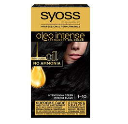 Syoss Oleo Intense farba do włosów trwale koloryzująca z olejkami 1-10 Intensywna Czerń