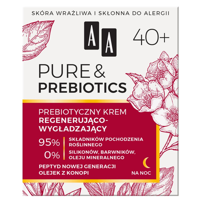 AA Pure&Prebiotics 40+ prebiotyczny krem regenerująco-wygładzający na noc 50ml