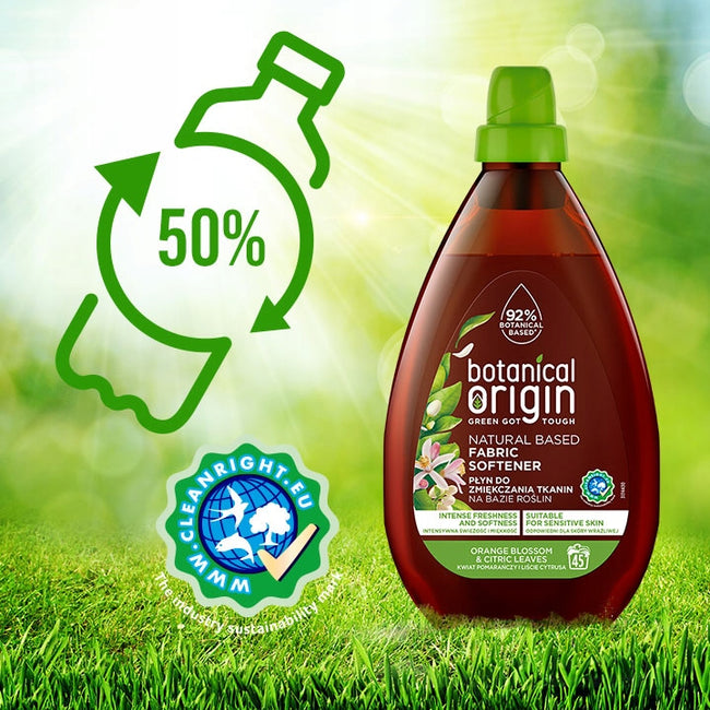 Botanical Origin Płyn do zmiękczania tkanin na bazie roślin Kwiat Pomarańczy i Liście Cytrusa 900ml