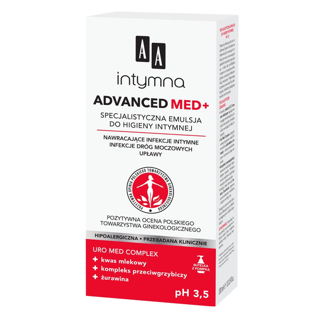 AA Intymna Advanced Med+ specjalistyczna emulsja do higieny intymnej pH 3.5 300ml