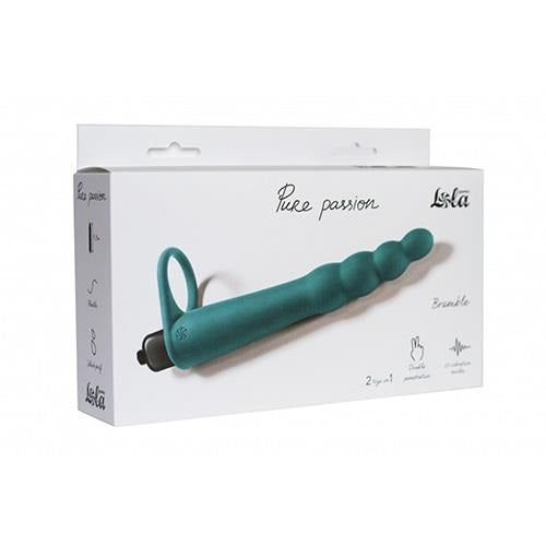 Lola Games Strap-On Pure Passion Bramble wibrator z pierścieniem Green