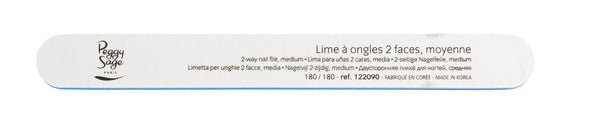 Peggy Sage 2-Way Nail File Medium pilnik do paznokci dwustronny 180/180 biały 1szt